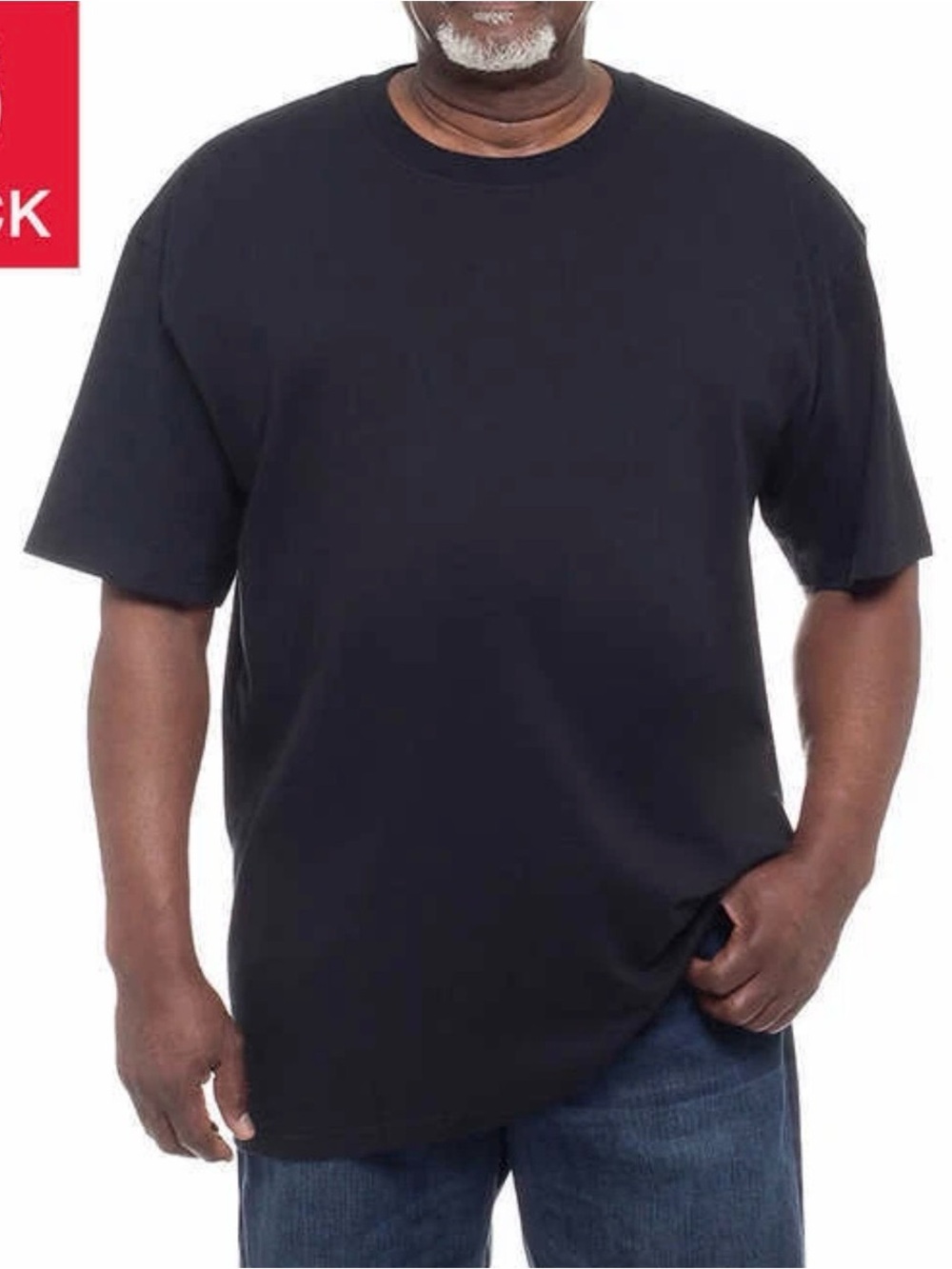 NWT Kirkland Signature Men's Crew Neck Tee, 6-pack Black XXL